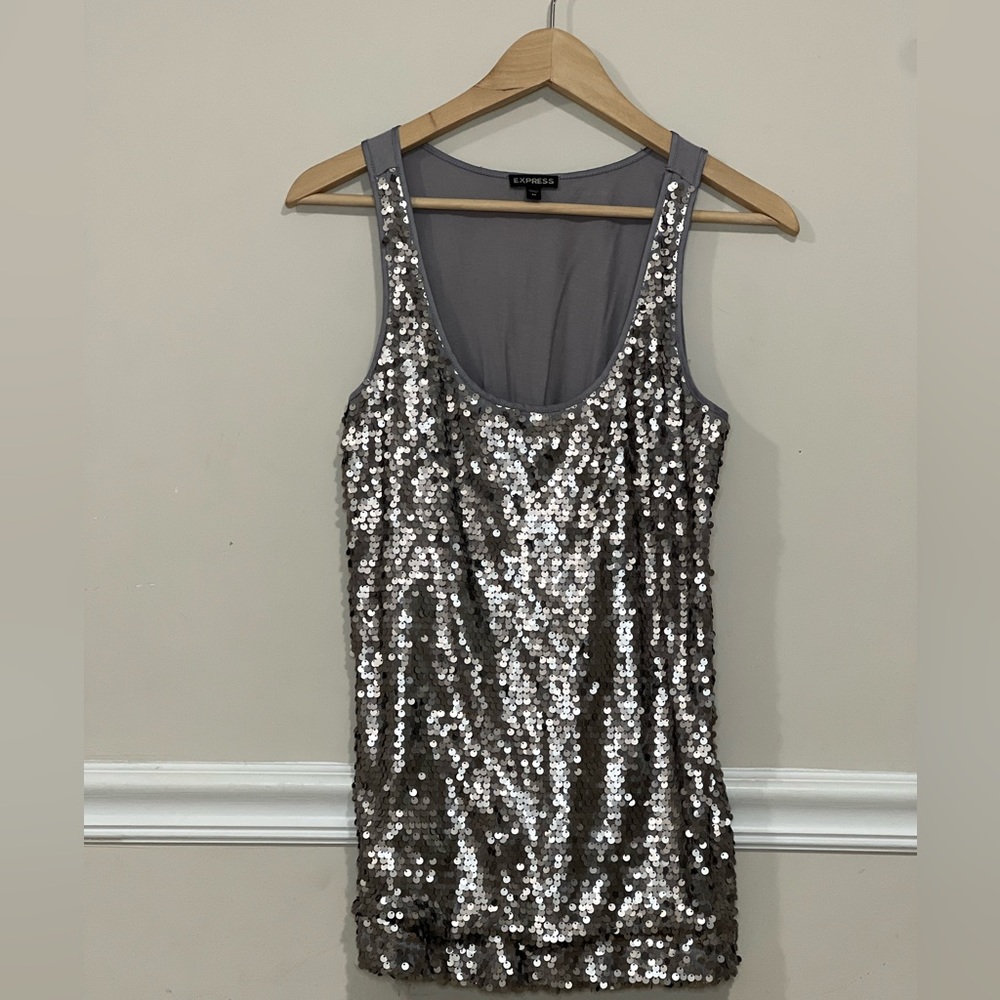 Express sequin tank top